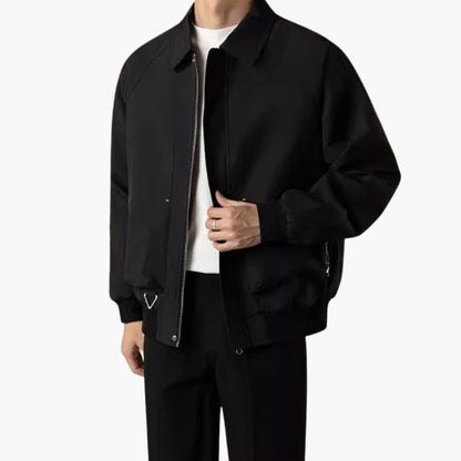 Men's Zip Up Flight Jacket with Elastic Cuff - Olytrend
