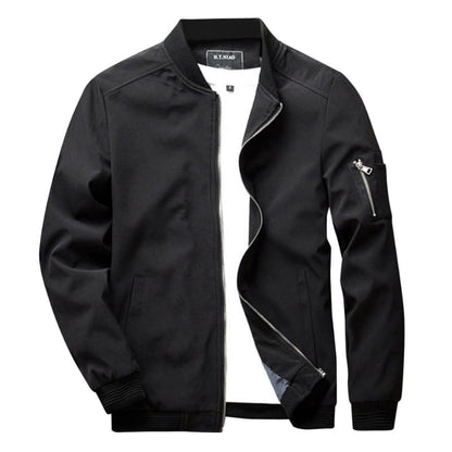 Men's Classic Zip Up Jacket with Ribbed Cuff