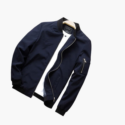 Men's Classic Zip Up Jacket with Ribbed Cuff