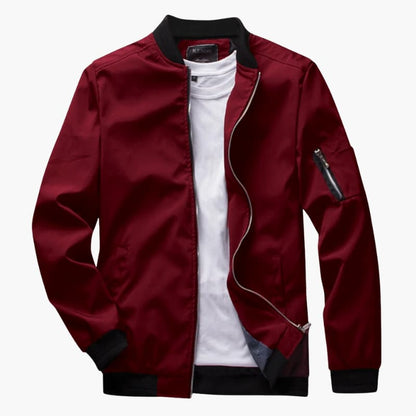 Men's Classic Zip Up Jacket with Ribbed Cuff