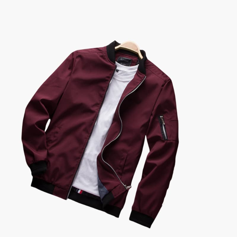 Men's Classic Zip Up Jacket with Ribbed Cuff
