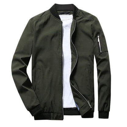 Men's Classic Zip Up Jacket with Ribbed Cuff