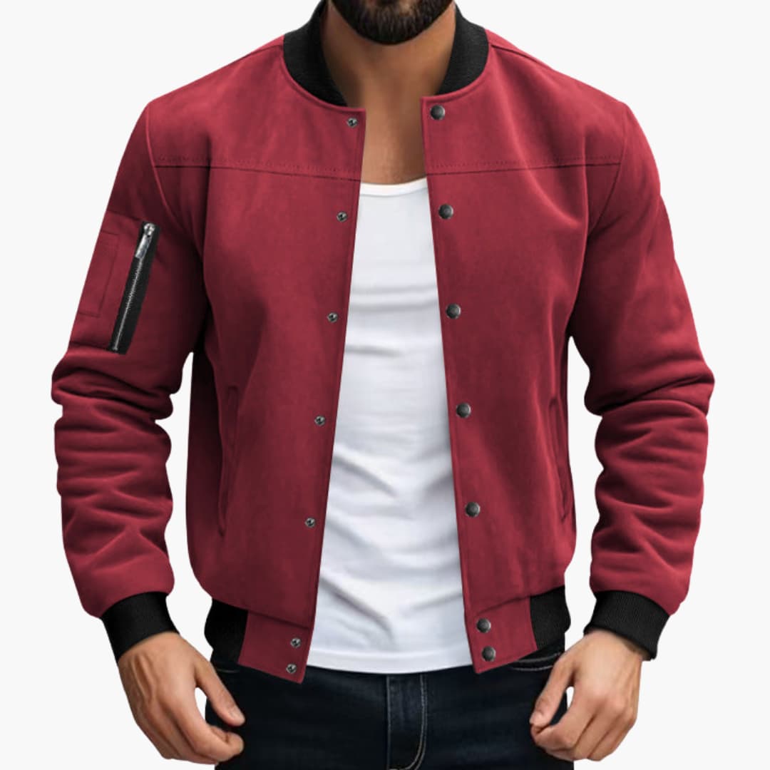 Men's Zip Up Jacket with Pockets and Stretch Cuffs