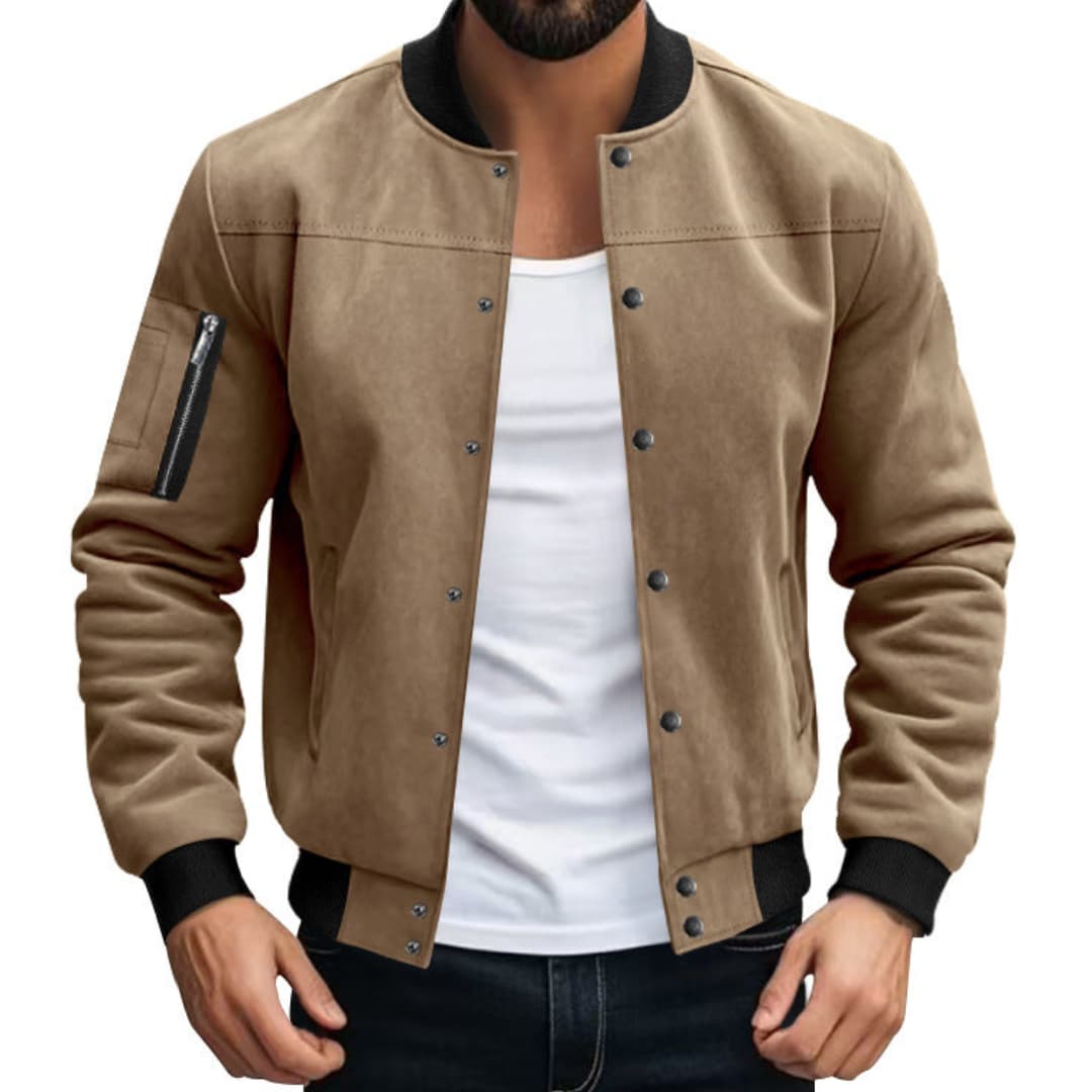 Men's Zip Up Jacket with Pockets and Stretch Cuffs - Olytrend