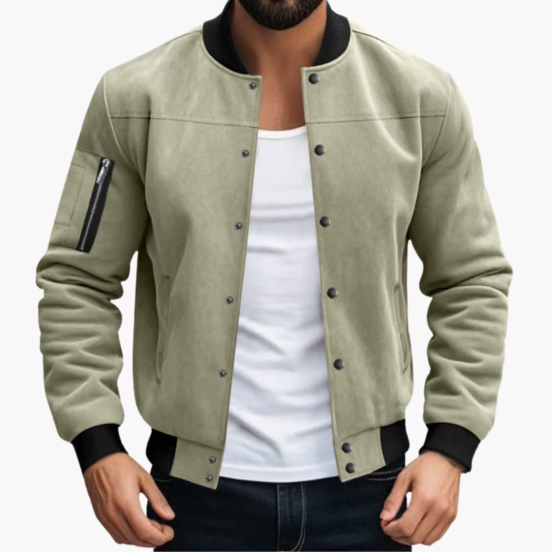 Men's Zip Up Jacket with Pockets and Stretch Cuffs