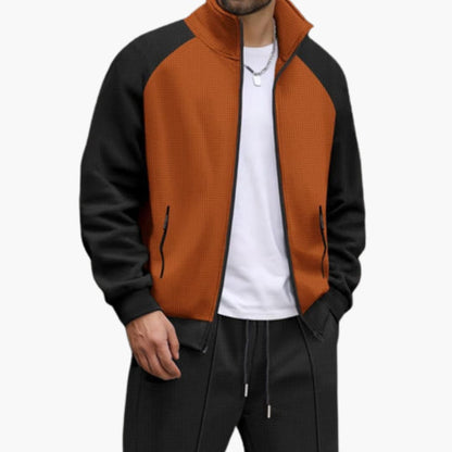 Men's Zipper Jacket with Pockets and Fleece Lining