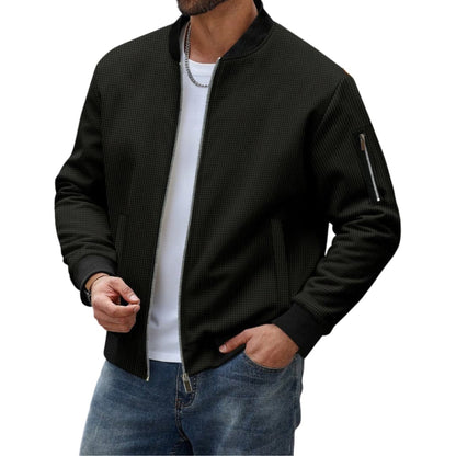 Men's Zip Up Sports Jacket with Elastic Sleeves