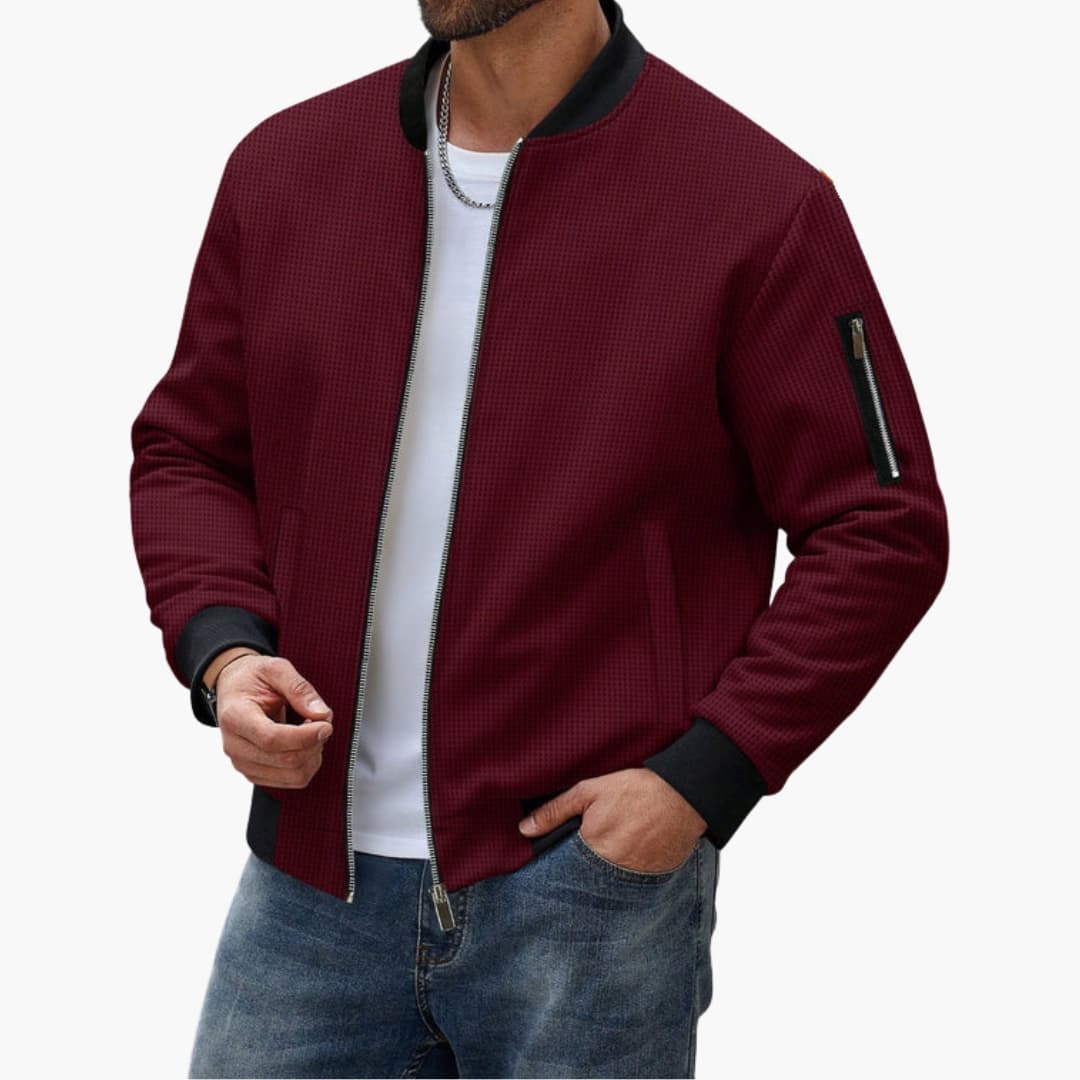 Men's Zip Up Sports Jacket with Elastic Sleeves