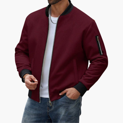 Men's Zip Up Sports Jacket with Elastic Sleeves
