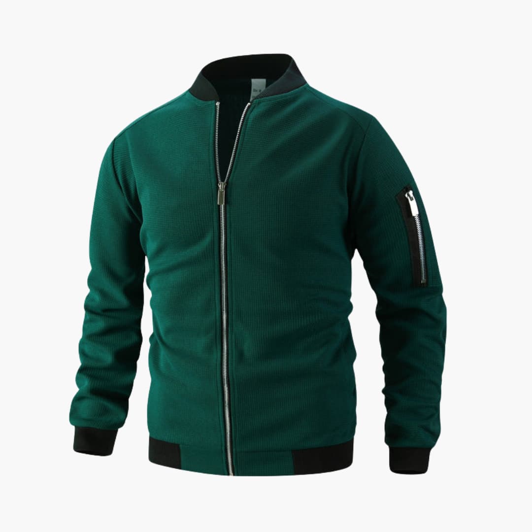 Men's Zip Up Sports Jacket with Elastic Sleeves - Olytrend