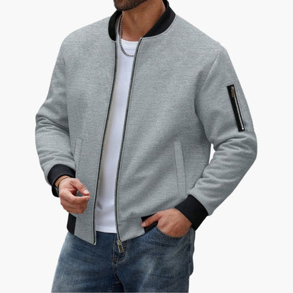 Men's Zip Up Sports Jacket with Elastic Sleeves