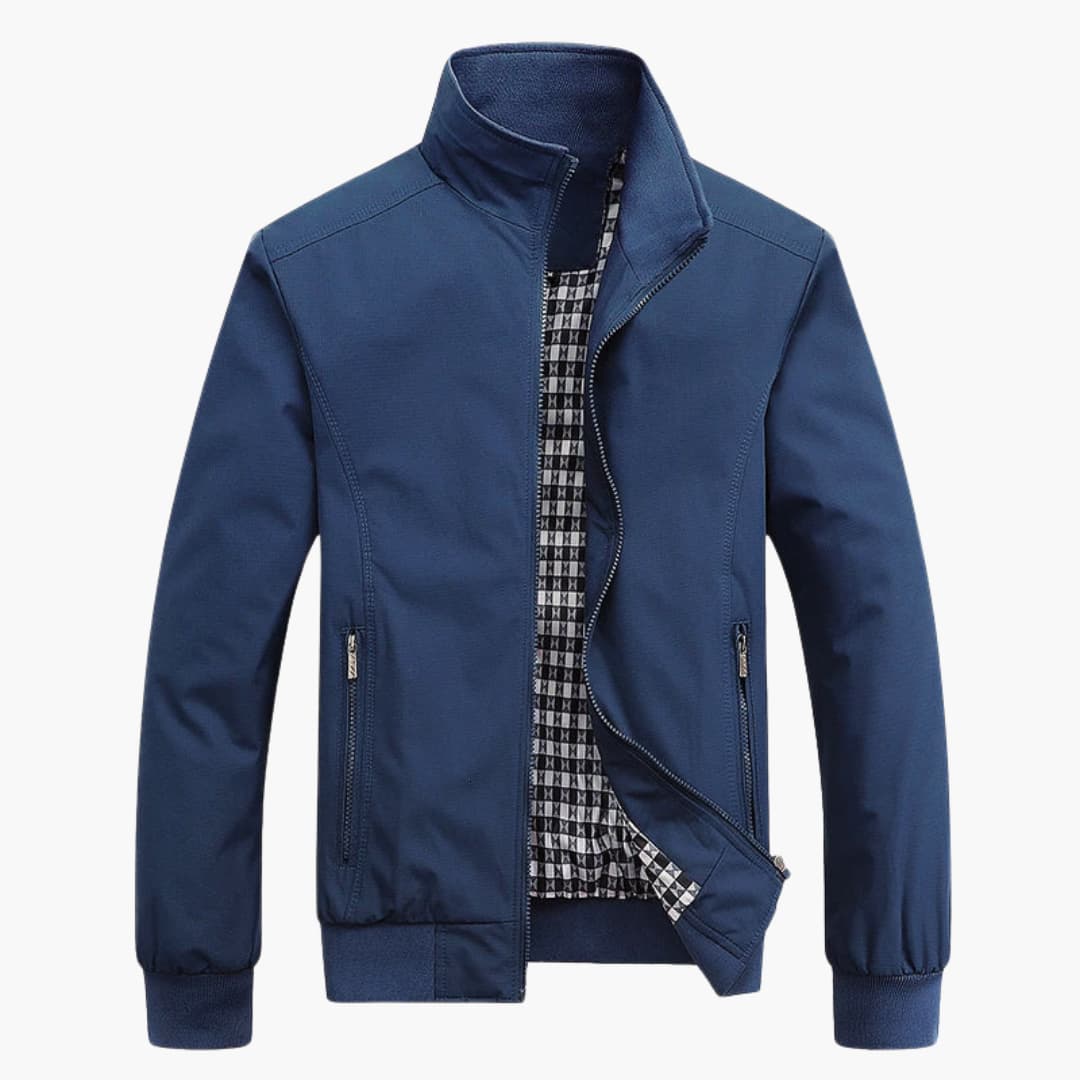 Men's Zip Up Bomber Coat with Side Pockets