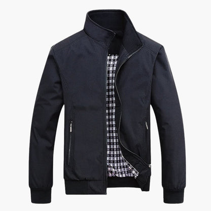 Men's Zip Up Bomber Coat with Side Pockets - Olytrend