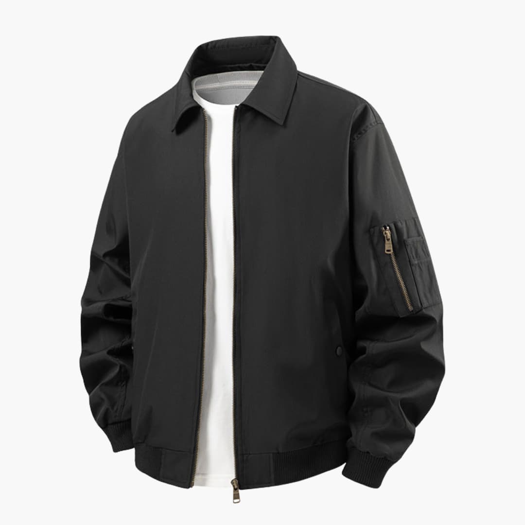 Men's Zip Up Jacket with Pockets and Fleece Lining