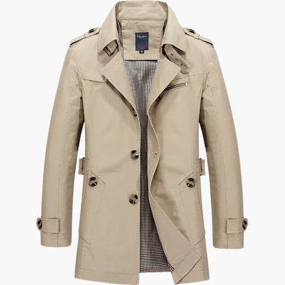 Classic Double Breasted Long Sleeve Trench Coat