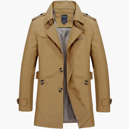 Classic Double Breasted Long Sleeve Trench Coat - Olytrend