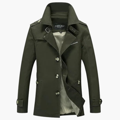 Classic Double Breasted Long Sleeve Trench Coat