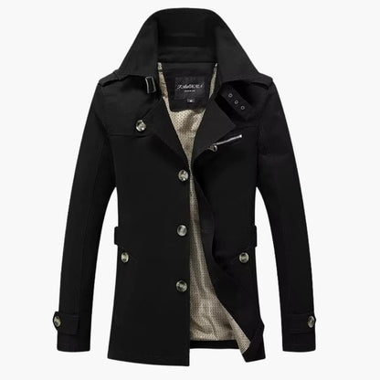 Classic Double Breasted Long Sleeve Trench Coat