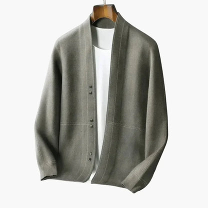 Men's Casual Open Cardigan with Textured Stitching