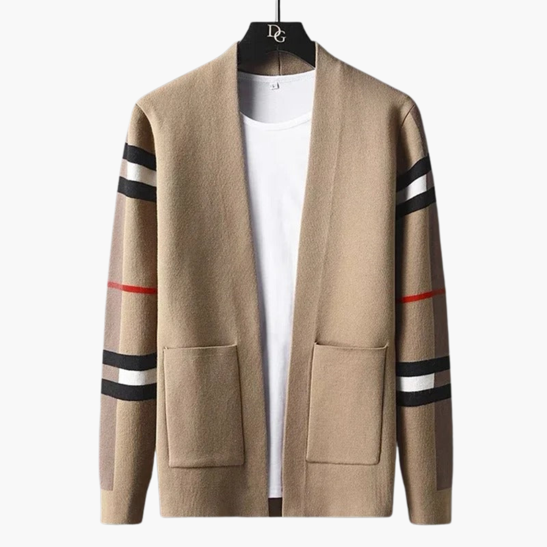 Men's Casual Striped Cardigan Sweater