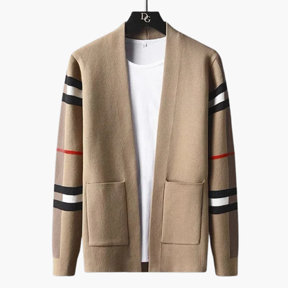Men's Casual Striped Cardigan Sweater