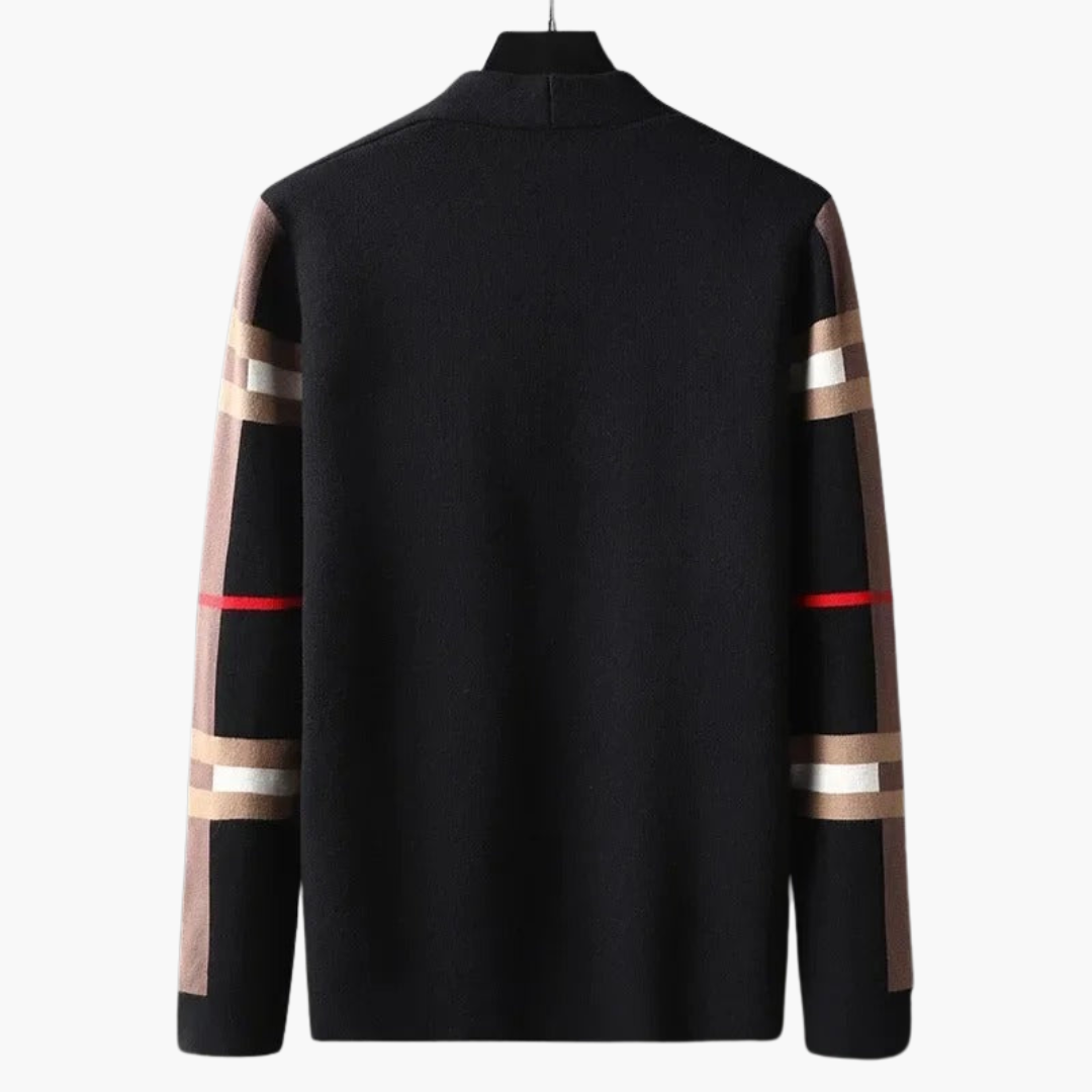 Men's Casual Striped Cardigan Sweater