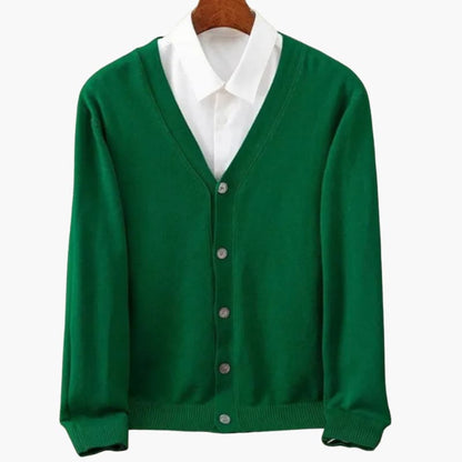 Men's Crew Neck Button Cardigan - Simple Knit Sweater
