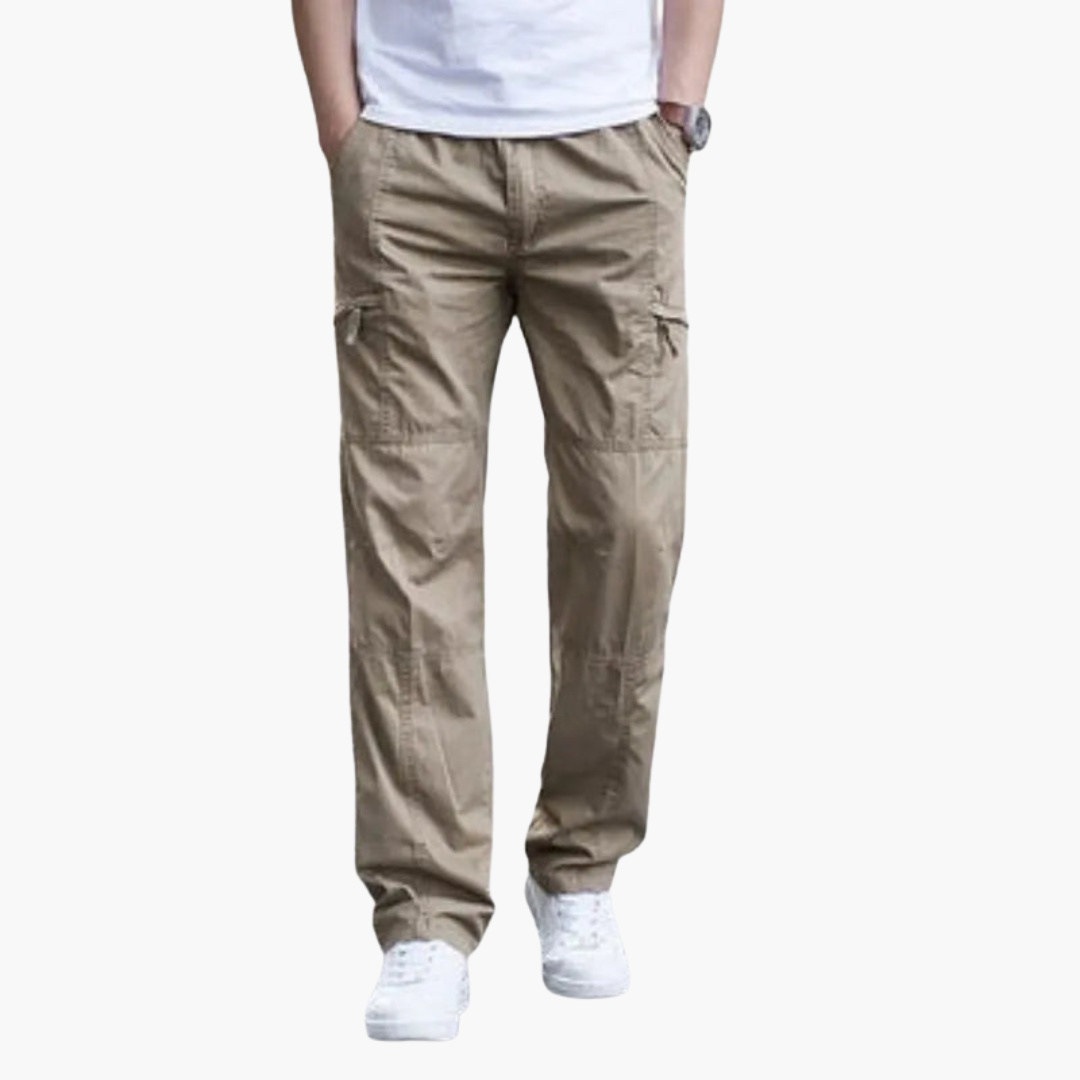 Men's Straight Leg Cargo Pants with Side Pockets