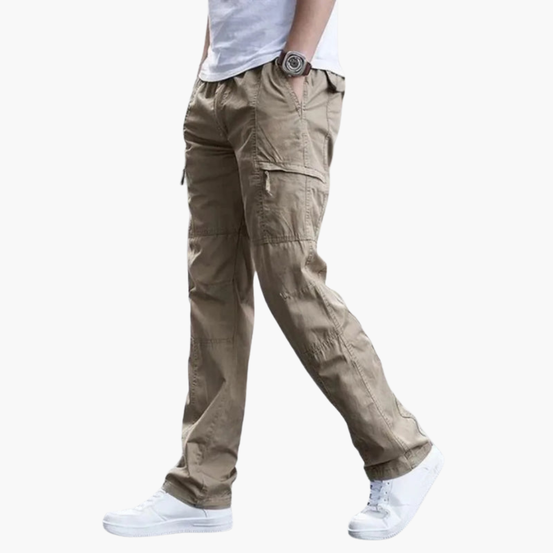Men's Straight Leg Cargo Pants with Side Pockets