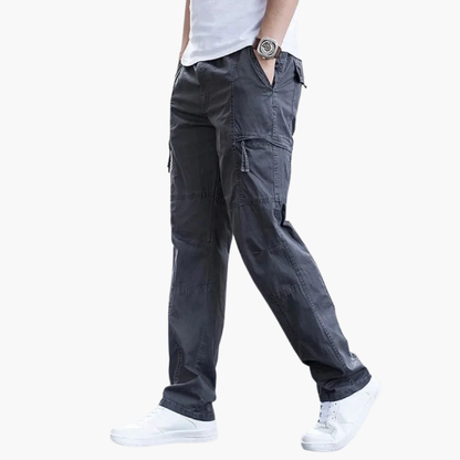 Men's Straight Leg Cargo Pants with Side Pockets