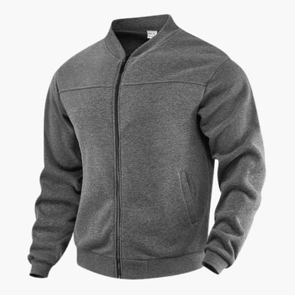 Relaxed Fit Zip Up Bomber Jacket for Men