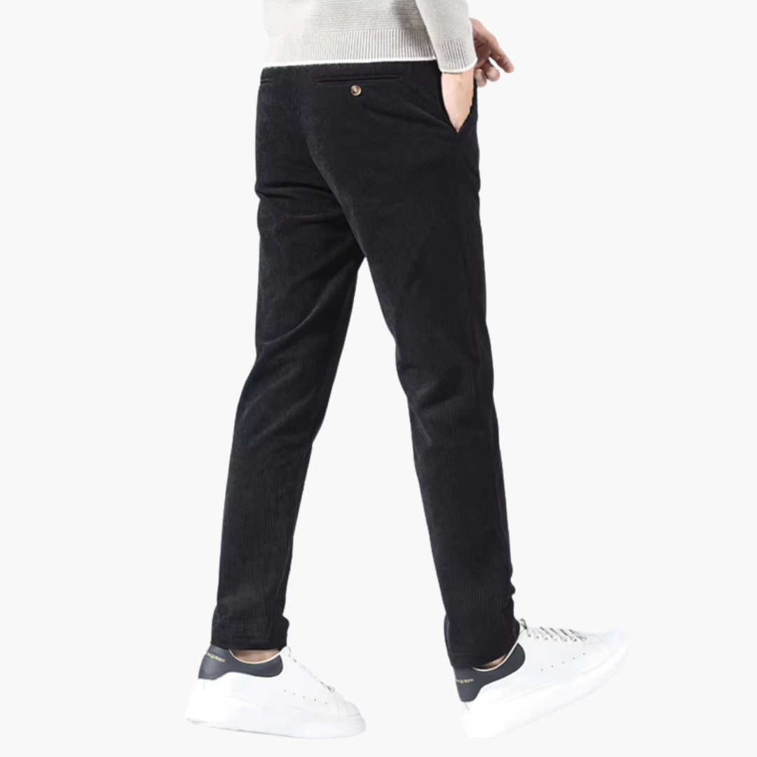 Comfortable Straight Leg Corduroy Pants with Pockets
