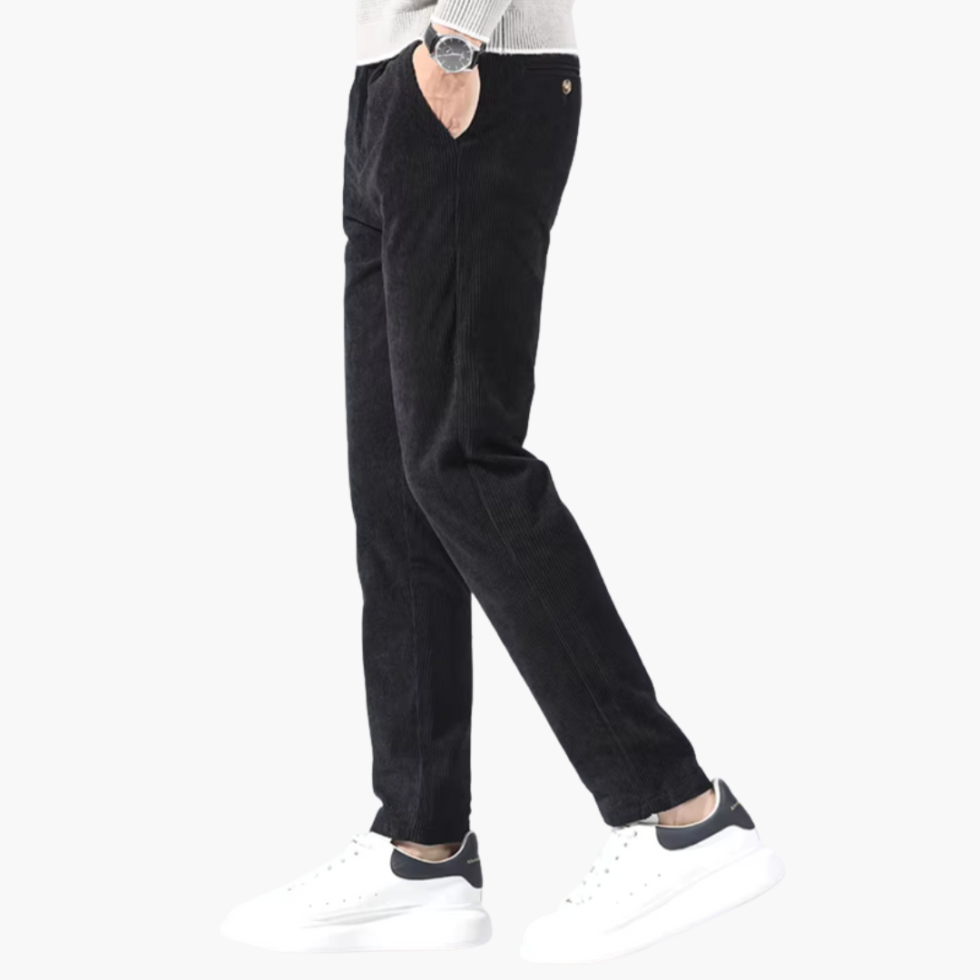 Comfortable Straight Leg Corduroy Pants with Pockets