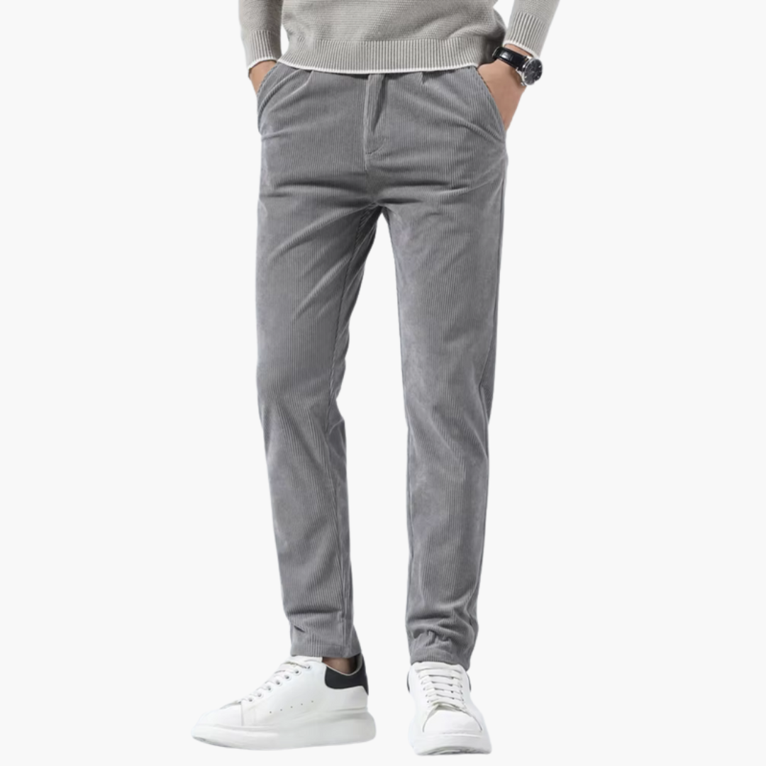 Comfortable Straight Leg Corduroy Pants with Pockets
