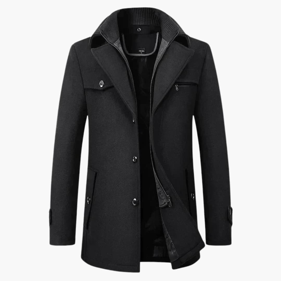 Classic Double Breasted Pea Coat for Men