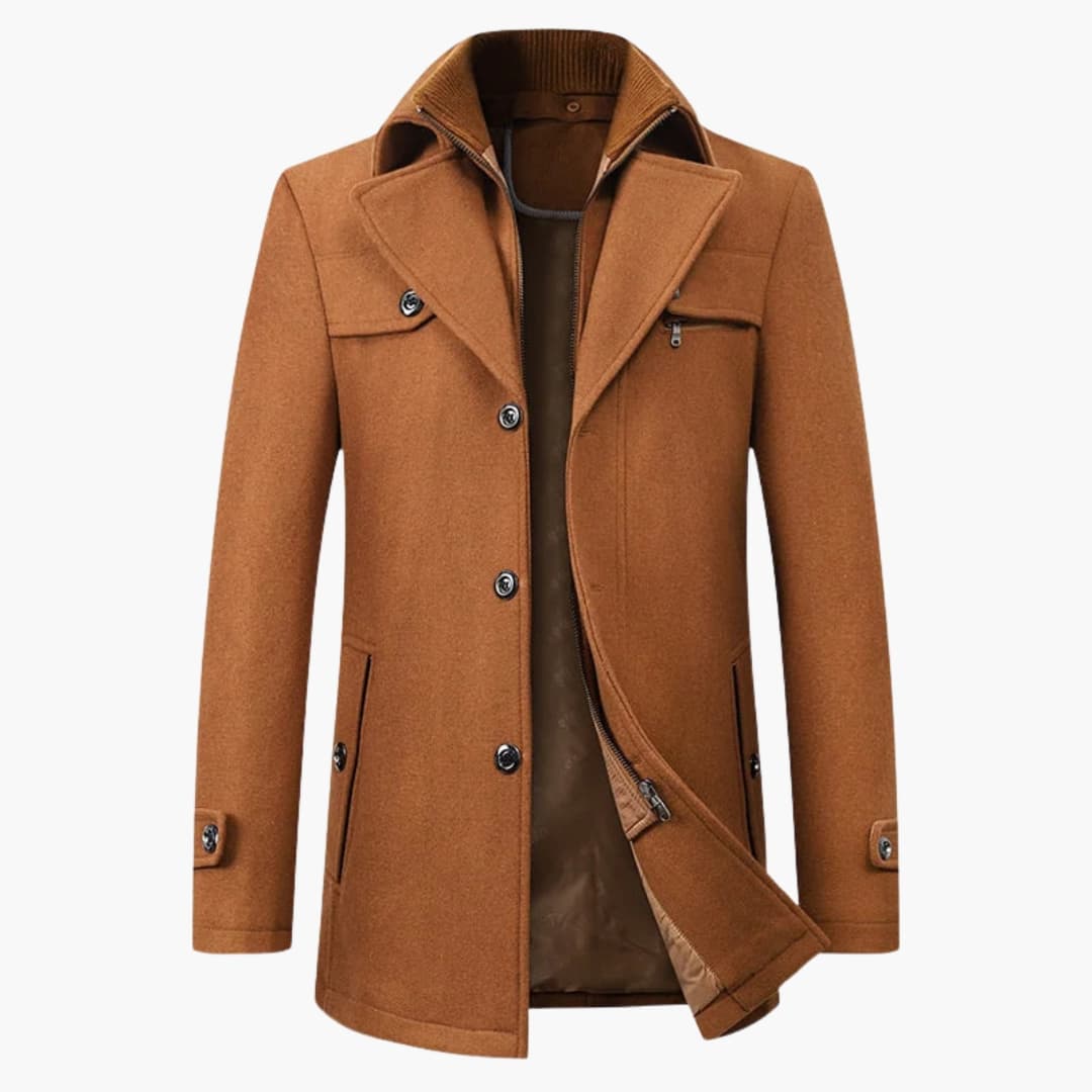 Classic Double Breasted Pea Coat for Men