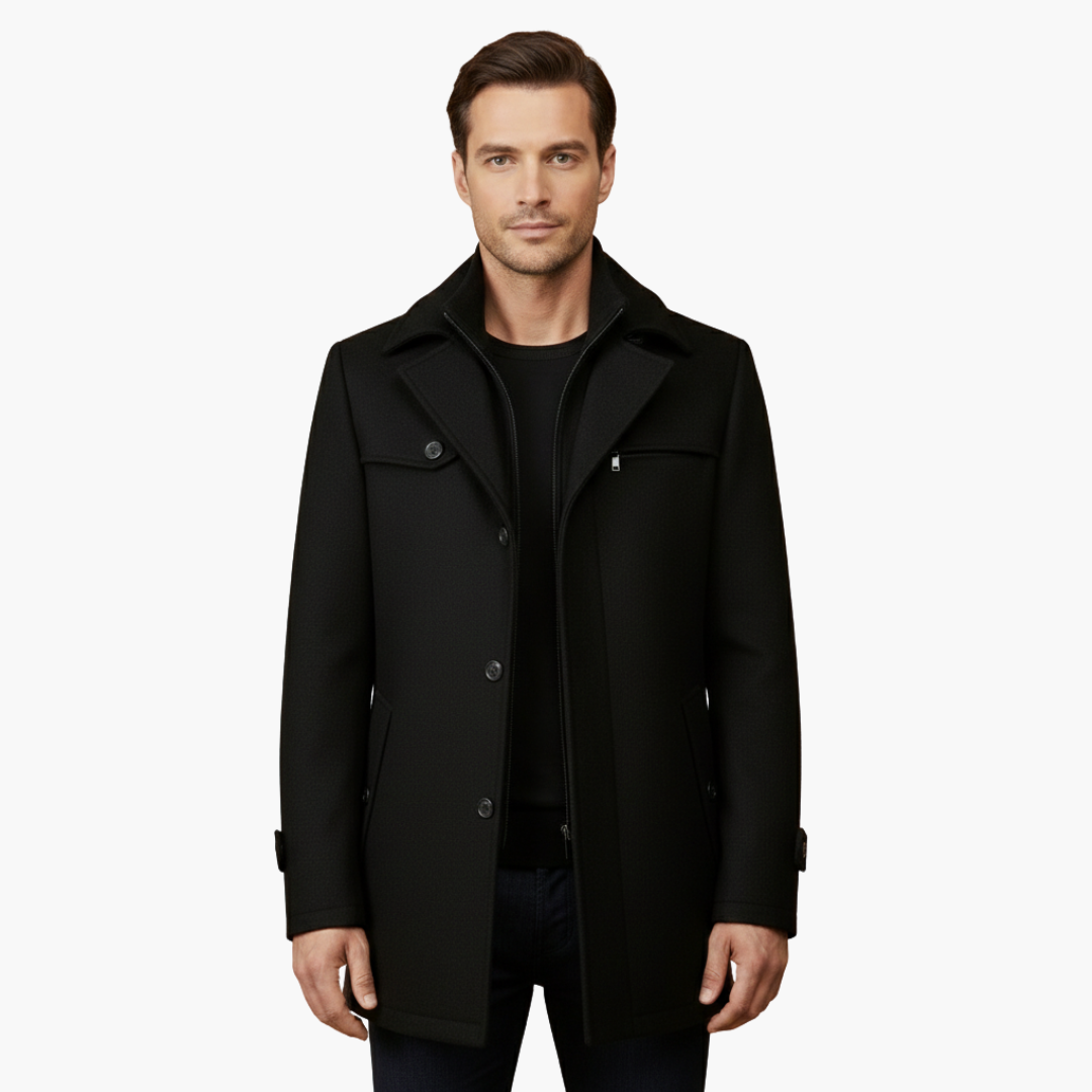 Classic Double Breasted Pea Coat for Men