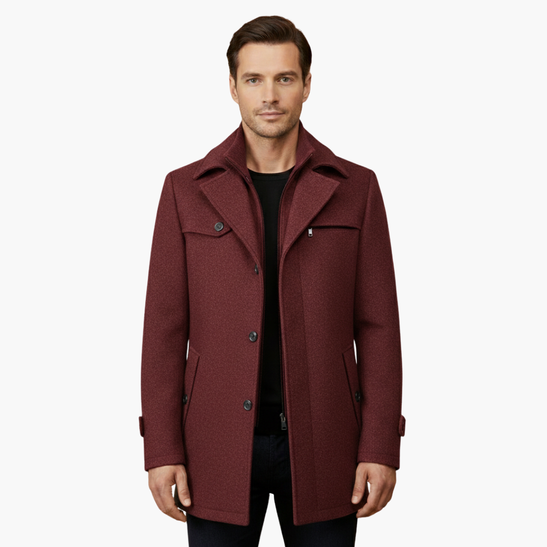 Classic Double Breasted Pea Coat for Men
