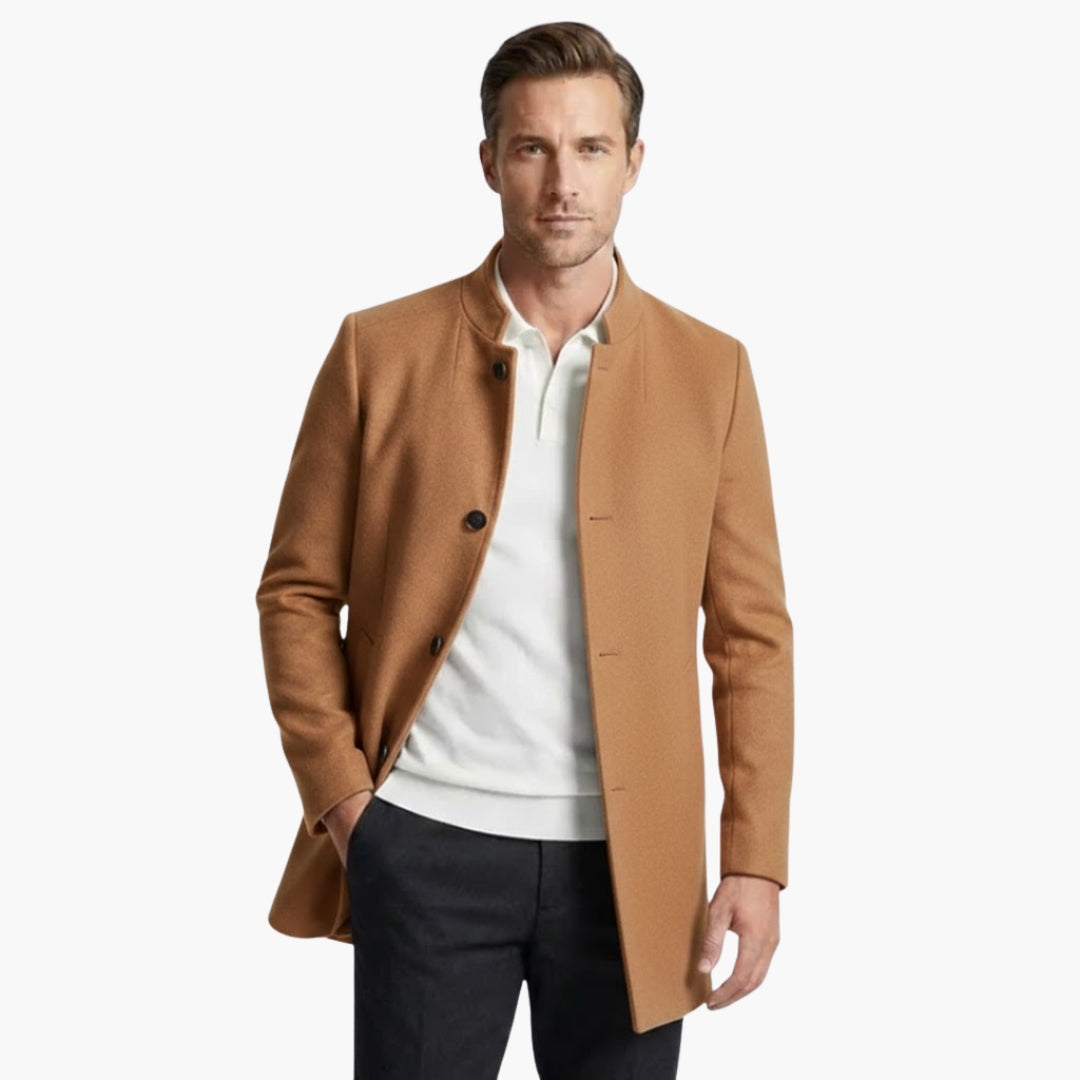 Classic Button Front Mens Winter Coat
