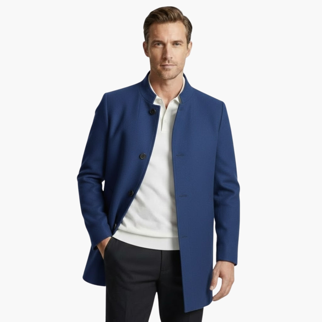 Classic Button Front Mens Winter Coat