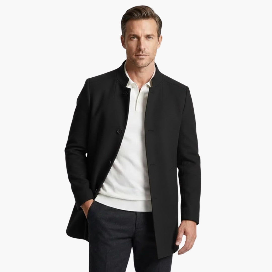 Classic Button Front Mens Winter Coat