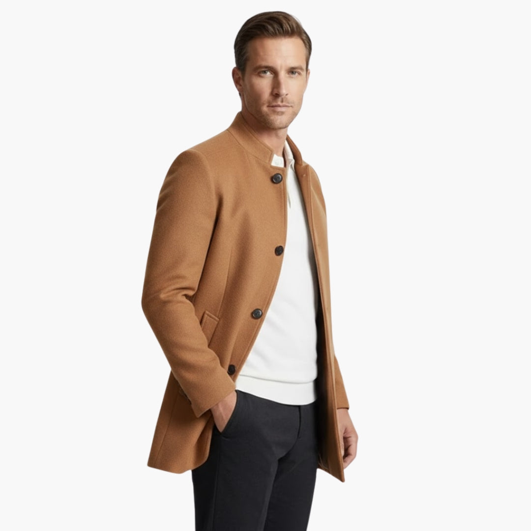 Classic Button Front Mens Winter Coat