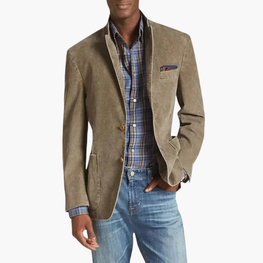 Classic Textured Jacket with Notched Collar