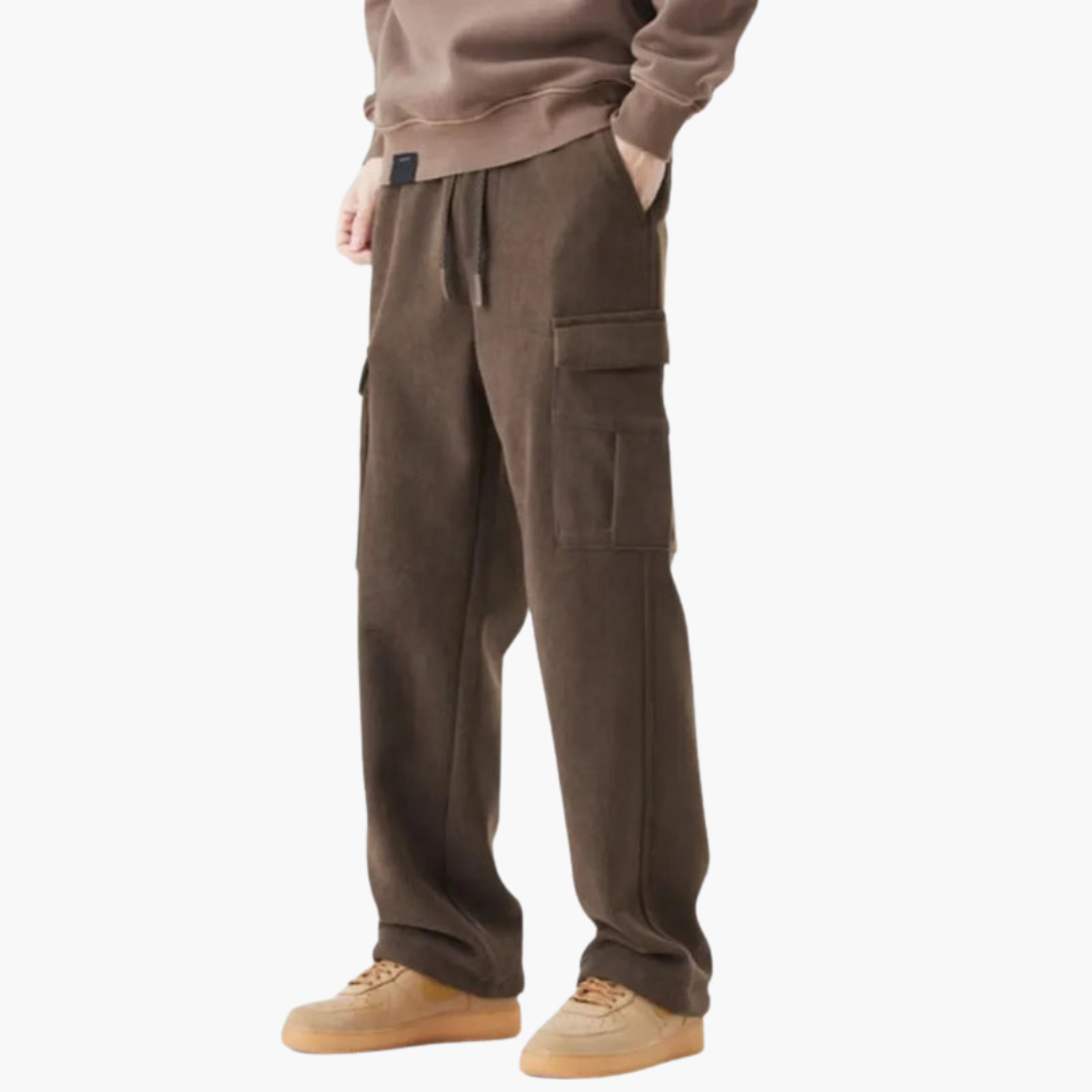 Relaxed Fit Cargo Pants with Elastic Waist and Pockets