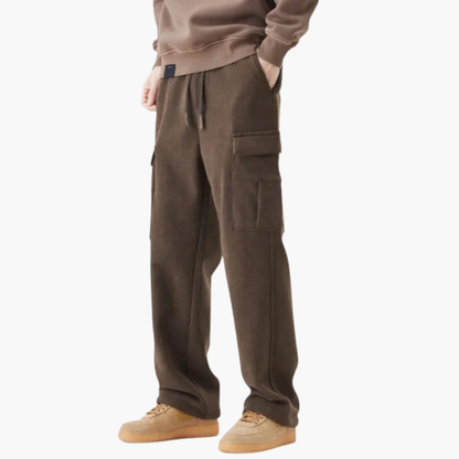 Relaxed Fit Cargo Pants with Elastic Waist and Pockets