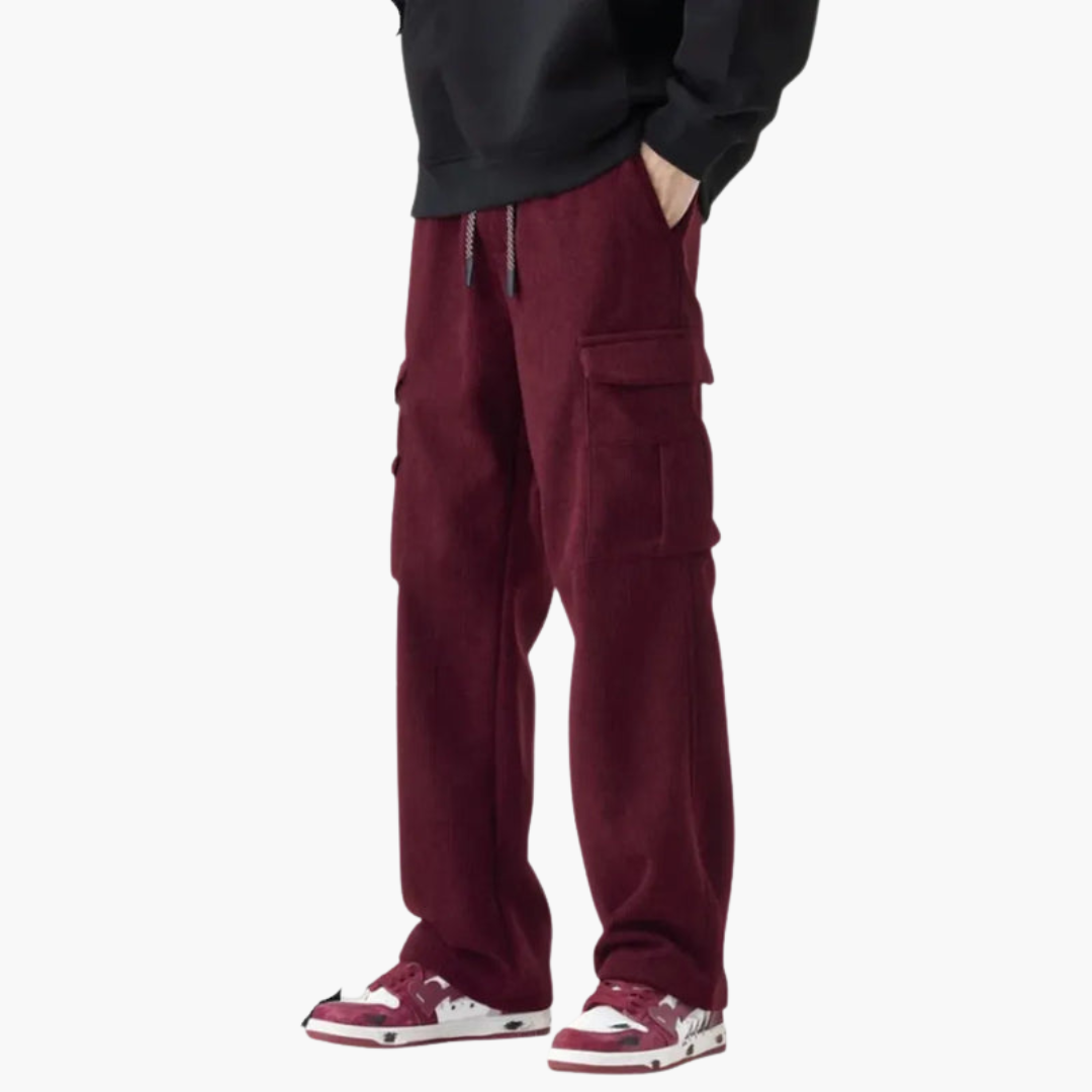 Relaxed Fit Cargo Pants with Elastic Waist and Pockets