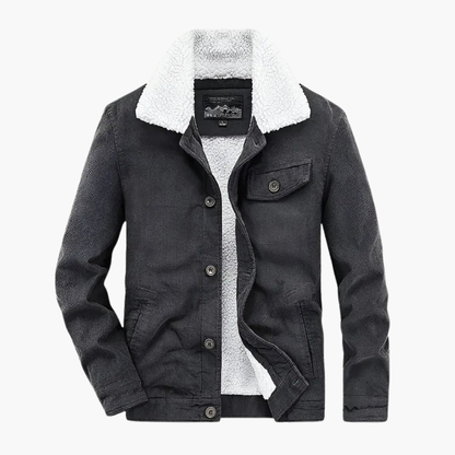 Warm Men's Sherpa Lined Button Jacket