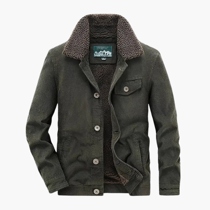 Warm Men's Sherpa Lined Button Jacket