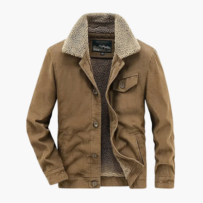 Warm Men's Sherpa Lined Button Jacket