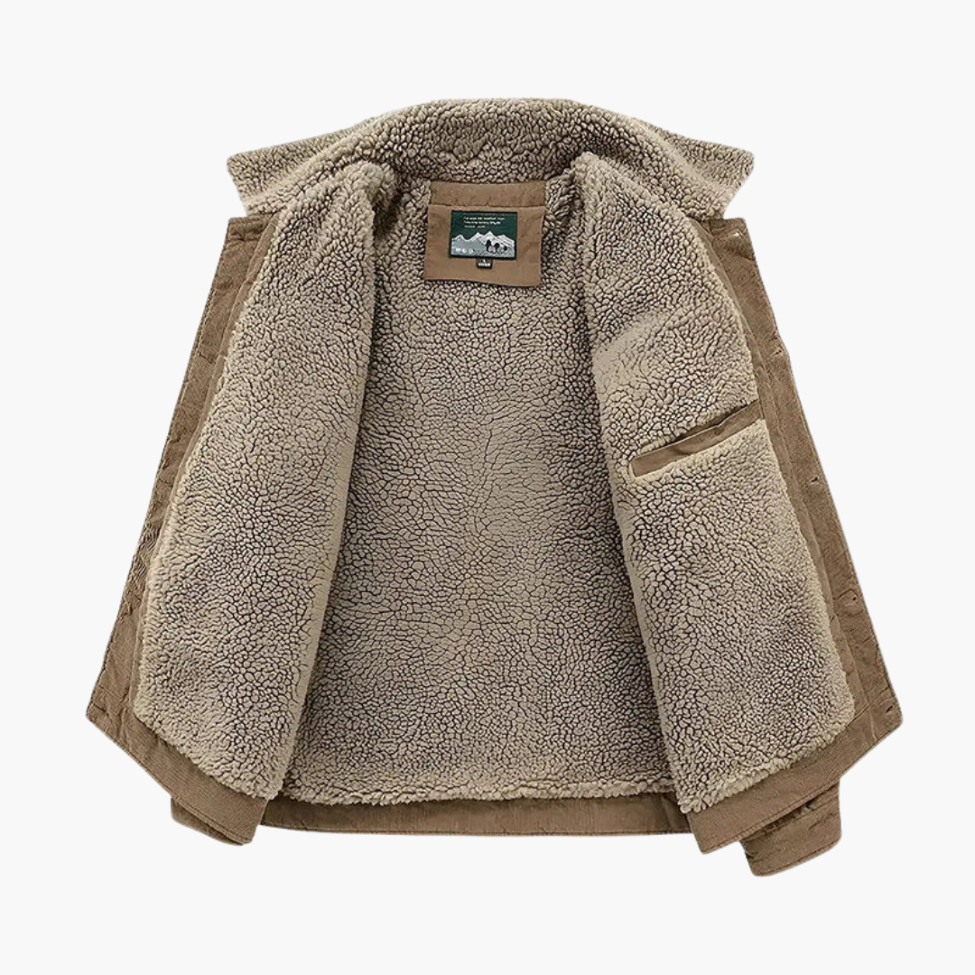 Warm Men's Sherpa Lined Button Jacket